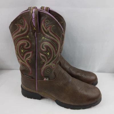 Justin ботинки George Strait ковбой вышитый Western родео водонепроницаемый женщин 10B - Изображение 1 из 4