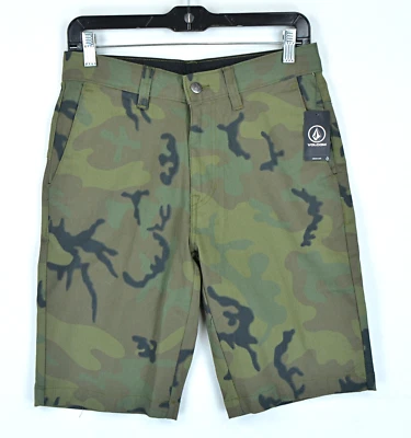 Volcom Vmonty Green Camo Chino Shorts Flat Front Men's Size 28 - Image 1 of 4