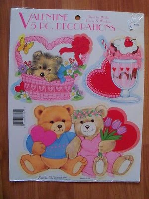 Hoja Eureka Decoración San Valentín 4-5" Tamaño 9" x 12" 5 piezas Punch Out Nuevo de Lote Antiguo Foto 1 de 2