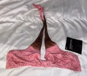 Newport News Swim Knot Front Halter Swimsuit Bikini Top 6 Pink (B4) - Picture 1 of 2