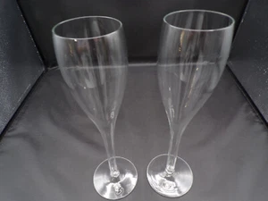 NEW 2 Vintage Crystal Hollow Stem Tulip Champagne Wine Glasses Crown 8oz 10" D25 - Picture 1 of 6