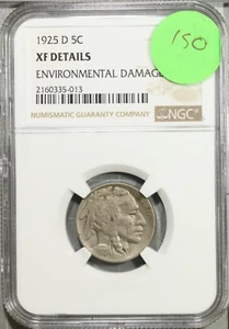 1925 D Buffalo Nickel 5c NGC XF Details Extra Fine #5-013 - Picture 1 of 2
