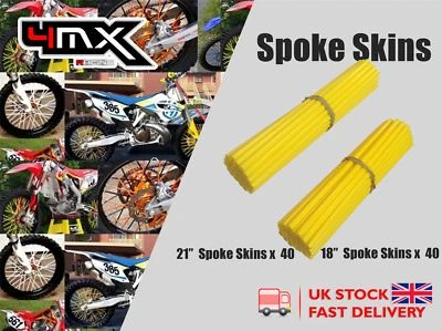 Wheel Spoke Protectors Yellow 18" 21" fits Honda CR85 R-5,6,7 05-07 - Image 1 of 2