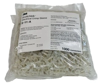 (1,000) 3M S-11-A Scotchlok Nylon Closed-End Crimp Connector - Image 1 of 3