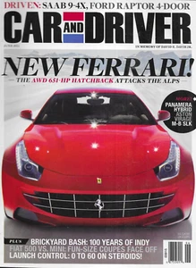 Car and Driver Magazine Ferrari FF Fiat Mini 100 Years of Indianapolis 500 2011 - Bild 1 von 18