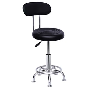 Black Garage WorkShop Stool Bench Mechanics Swivel Chair Height-Adjustable Seat - Picture 1 of 22