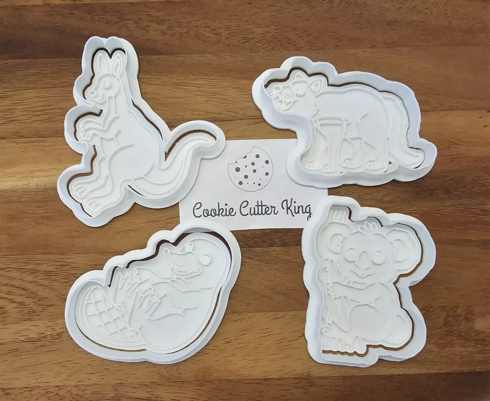 Australian Animals Cookie Cutter & Embosser Stamps - Kangaroo Koala Devil - image 1 of 4