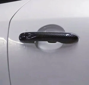 Carbon Look Door Handle Cover Trims for Renault Clio MK4 2013-2018.Keyless entry - Picture 1 of 3