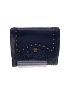 Anna Sui Black Leather Wallet Tri-fold Wallet 10.5x12x3cm No Box Used - Picture 1 of 6