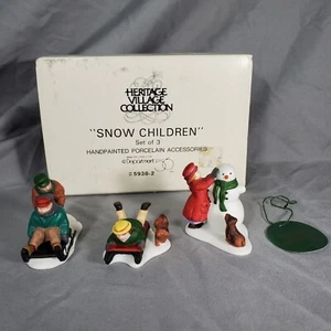Dept 56 Snow Children Set of 3 Heritage Collection Village Accessories 5938-2 - Picture 1 of 7