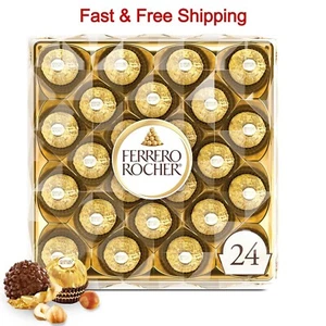 Ferrero Rocher Gourmet Milk Chocolate Hazelnut 24 Count 10.6 oz - Picture 1 of 4