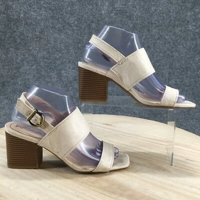 Sandalias LifeStride para mujer 7 M Teddi informales punta abierta con cordones tela beige Foto 1 de 4