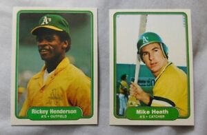 1982 Fleer Oakland Athletics Baseball Card Pick one