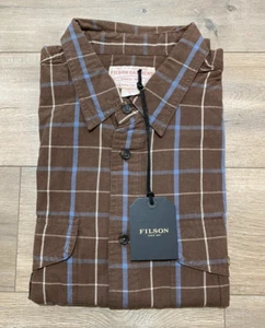 Filson Federtuch Herren L Langarm Knopfleiste kariertes Hemd leicht - Bild 1 von 12