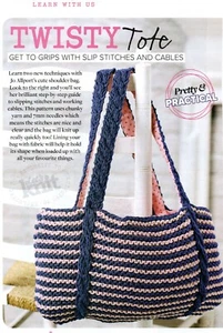 ~ Pull-Out Knitting Pattern For Gorgeous Shoulder Tote ~ - Imagen 1 de 1