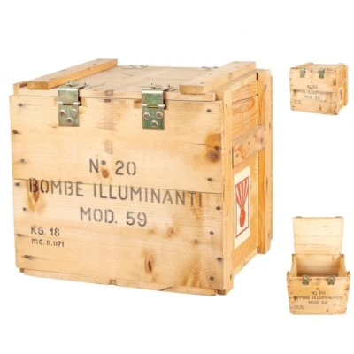 Ital. Holzkiste Holztruhe Allzweckbox Lagerbox Munitionskiste Transportkiste - Bild 1 von 3