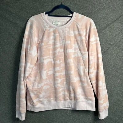 Sudadera suéter camuflada para mujer Lucky Brand talla grande rosa algodón polar activo Foto 1 de 4