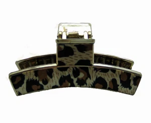 Simple Leopard Patterned Arc Hair Clip Hair Claw Clip - Picture 1 of 4