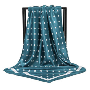 Women Fashion Scarf Bandana Dot Print Shawl Hijab Square Handkerchief 90*90c√