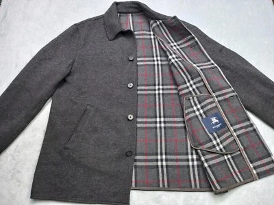 Burberry London Coat Jacket Men's Winter Wool Nova check Lining Black Size 7 - Image 1 of 4