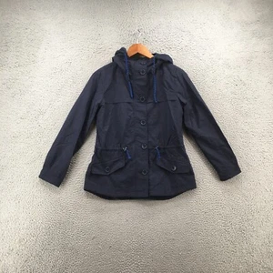JCrew Hoodie Jacket Womens Petite XS Blue Button Front Long Sleeve Front Pockets - Picture 1 of 18