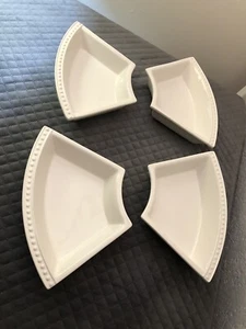 Signature Housewares Incorporated Soup Bowl Pie Large X 4 White Design Beaded D1 - Picture 1 of 12