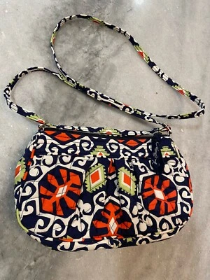 Bolso Bandolera Vera Bradley Sun Valley Frannie Azul Marino Acolchado Cierre con Cremallera Foto 1 de 4