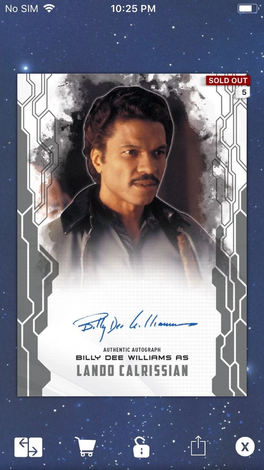 Topps Star Wars Digital Card Trader Masterwork Signature Lando Calrissian Insert - Image 1 of 1