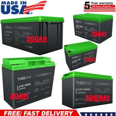 LiFePO4 Battery 12V 200Ah Cycle Maintenance Free Home Energy Storage Battery Lot - Image 1 of 4