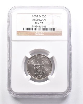MS67 2004-D Washington State Quarter Michigan NGC *6330 - Image 1 of 3