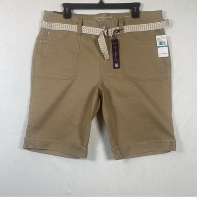 Gloria Vanderbilt New With Tags Perfect Khaki Bermuda Mia Shorts Size 16P - Imagem 1 de 4