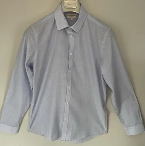 Taylor and Wright Men’s Blue Pinstripe Slim Fit Cotton L/S Shirt Size 15.5 - Picture 1 of 14