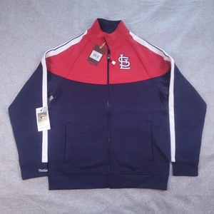 St. Louis Cardinals Mitchell & Ness Full Zip Baseball Track Jacket Mens Large - Picture 1 of 10