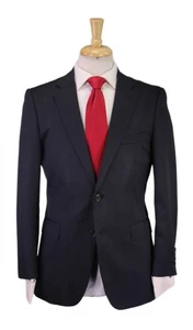 Paul Stuart Suit Navy Blue Thin Striped Wool 2-Btn Modern Fit Suit 38S - Picture 1 of 10
