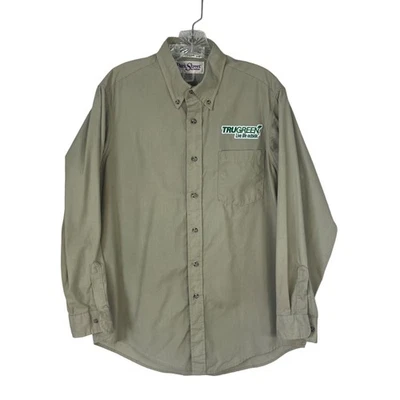 Camisa de trabajo TruGreen Employee Lawn Care talla 16 32/33 bronceada Park Street Unifirst Foto 1 de 4