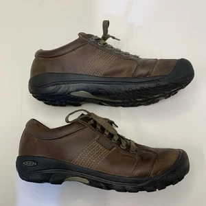 KEEN Austin Men 13 Brown Leather Casual Outdoor Oxford Walking Comfort Shoes - Picture 1 of 8