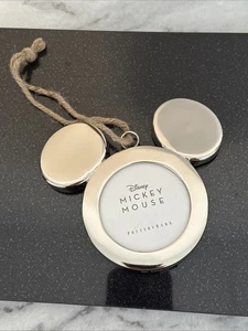 Pottery barn Disney Mickey Mouse ornament frame 2.5” Round Photo Space - Picture 1 of 9