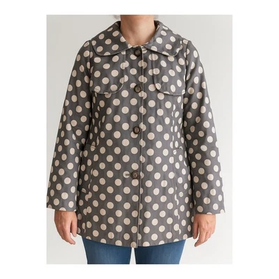 Nuage Women's Polka Dot Trench Coat M/M Gray Beige - Image 1 of 4