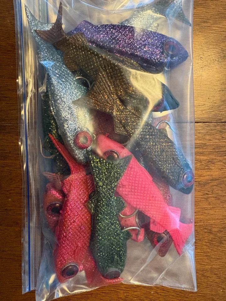 "Lote de 15 señuelos de pesca con salmonete de natación DOA 5""" Foto 1 de 1