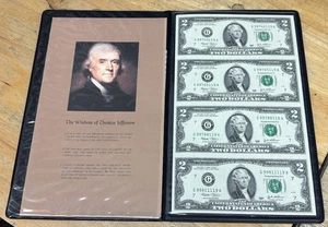 Uncut Sheet of (4) $2 Bills World Monetary Reserve F997 Prefix RARE Un-Cut Notes - Picture 1 of 4