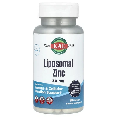Zinc liposomal, alta potencia, 30 mg, 30 cápsulas vegetales Foto 1 de 2