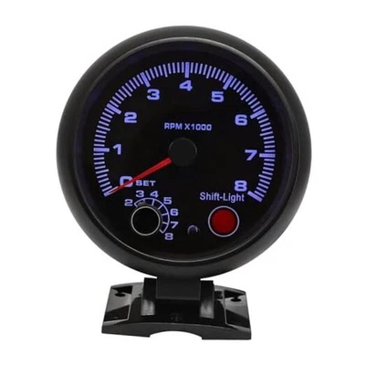  Medidor de tacómetro negro universal Autogage de 3,75"" con luz de cambio azul, 0  Foto 1 de 4