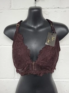 India Loves Pour Moi Lace Front Fastening Non Wired Bralette Size 32F.PD2005698 - Picture 1 of 7