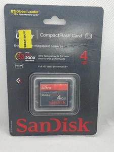 SanDisk CF 4GB Ultra 30MB/s Compact Flash Memory Card BRAND NEW SDCFH-004G-A11C - Picture 1 of 2