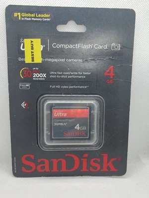 SanDisk CF 4GB Ultra 30MB/s Compact Flash Memory Card BRAND NEW SDCFH-004G-A11C - Image 1 of 2
