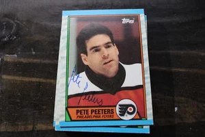PETE PEETERS  PHILADELPHIA FLYERS  1989-90 TOPPS  AUTOGRAPHED CARD - Picture 1 of 1