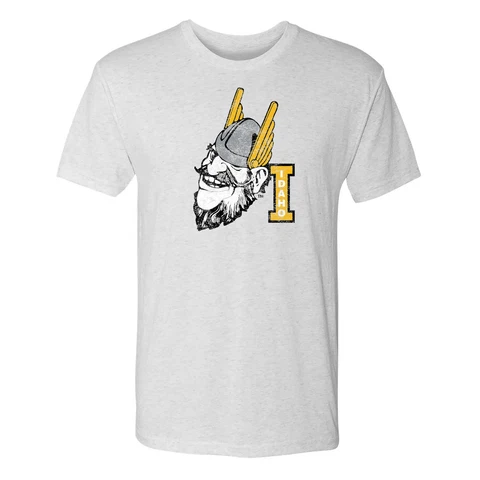 Idaho Vandals Vintage Joe Vandal Triblend T Shirt - Heather White Cover