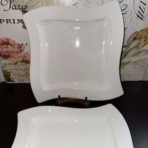 SET OF 2 VILLEROY & BOCH WHITE NEW WAVE DINNER PLATES GERMANY - Picture 1 of 5