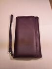 Body Glove Womens Wristlet Card Wallet Purple/Plum Folding Pebbled Solid