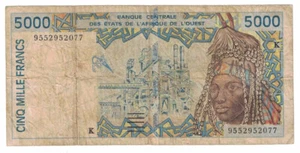 West African States - (19)95 5000 Francs Banknote (P-113Ad) - Picture 1 of 2